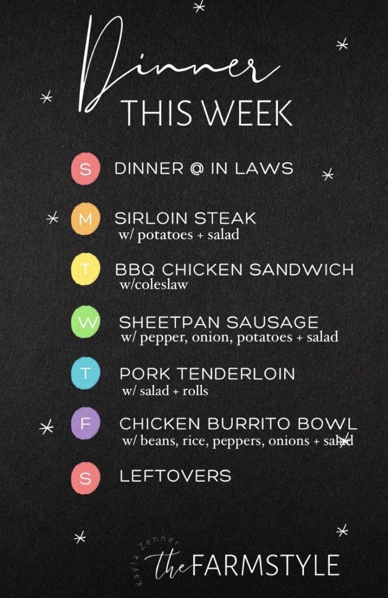 Meal Plan 9/26 - 10/2