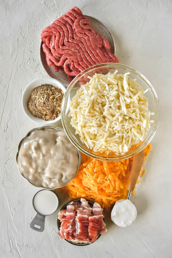 ingredients for homemade cowboy casserole | thefarmstyle
