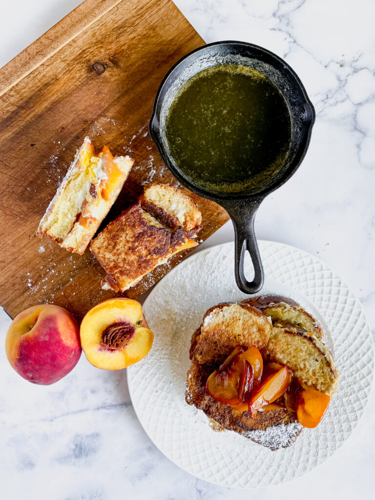peach pie stuffed French toast

