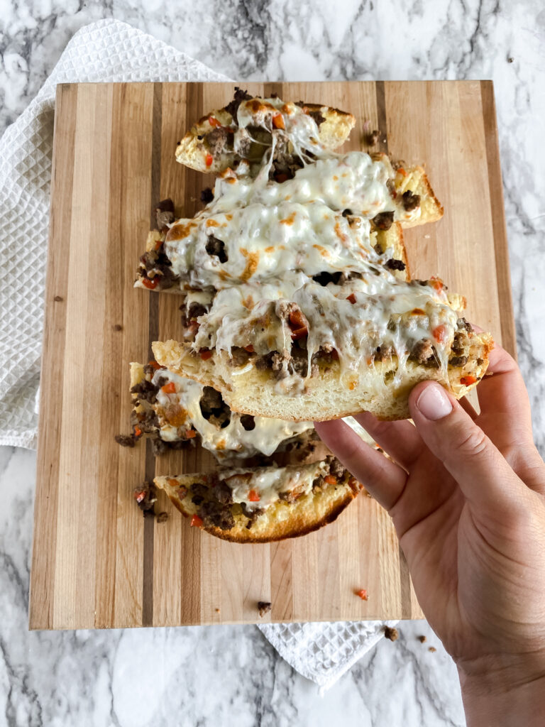 Philly Cheesesteak Cheesy Bread