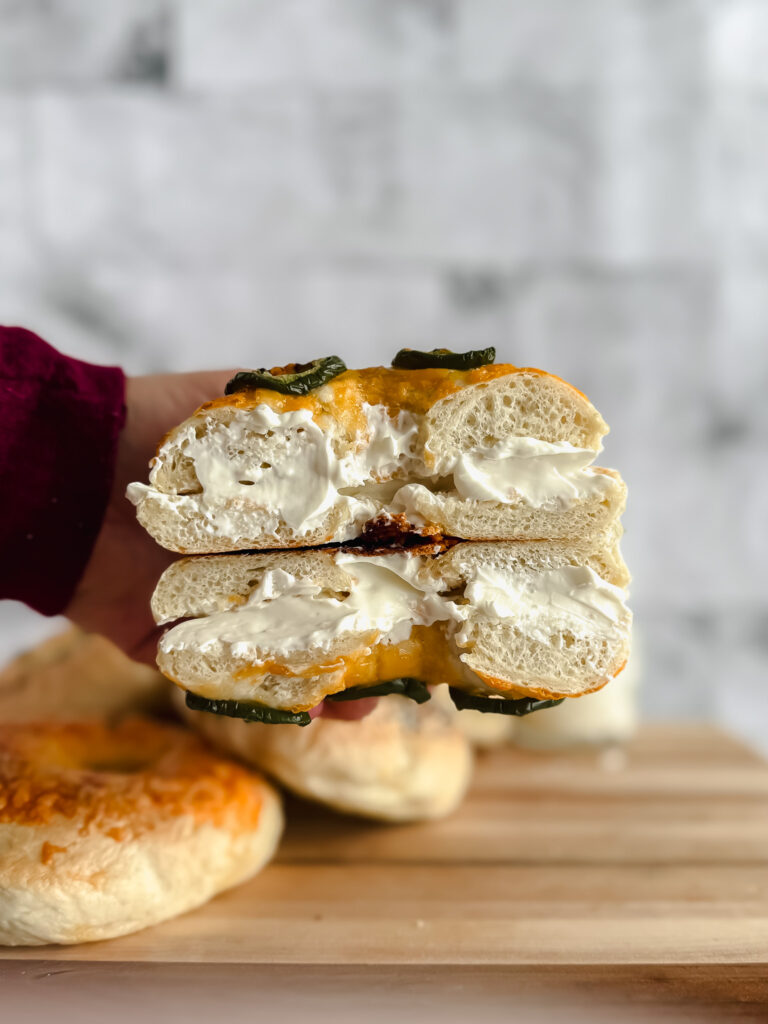 homemade cheddar jalapeño bagels