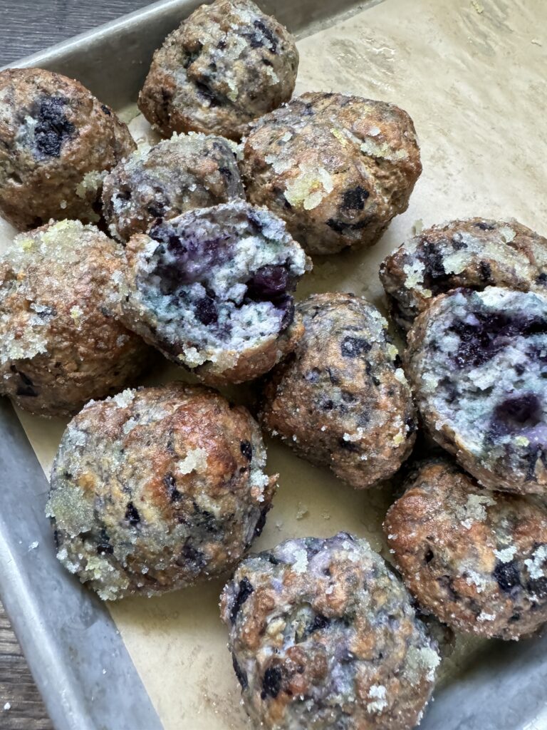 No Yeast Lemon Blueberry Donut Holes