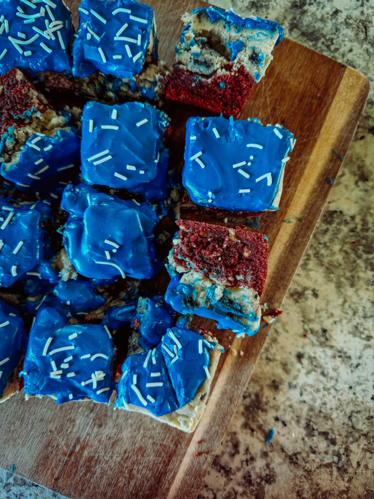 Red, White, and Blue Layered Brownie