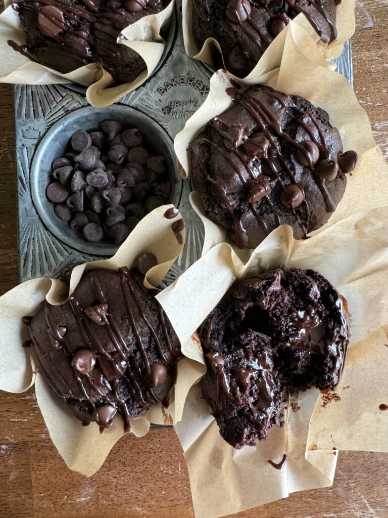 Chocolate Muffin with Chocolate Ganache Filling