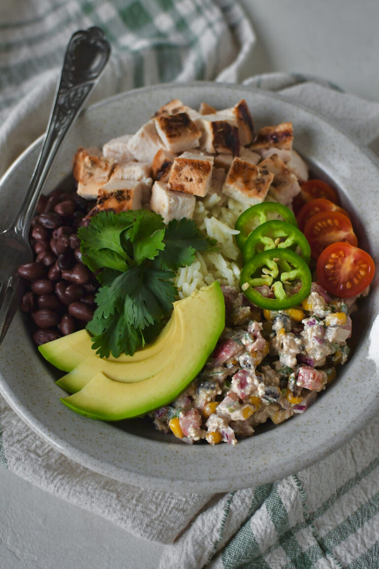 Street Corn Chicken Rice Bowl