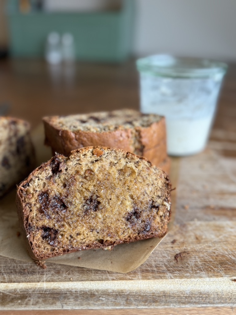Sourdough Discard Banana Bread with Chocolate Chips