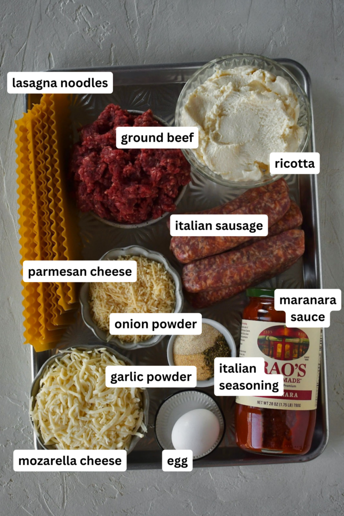 Easy Sheet Pan Lasagna Ingredients