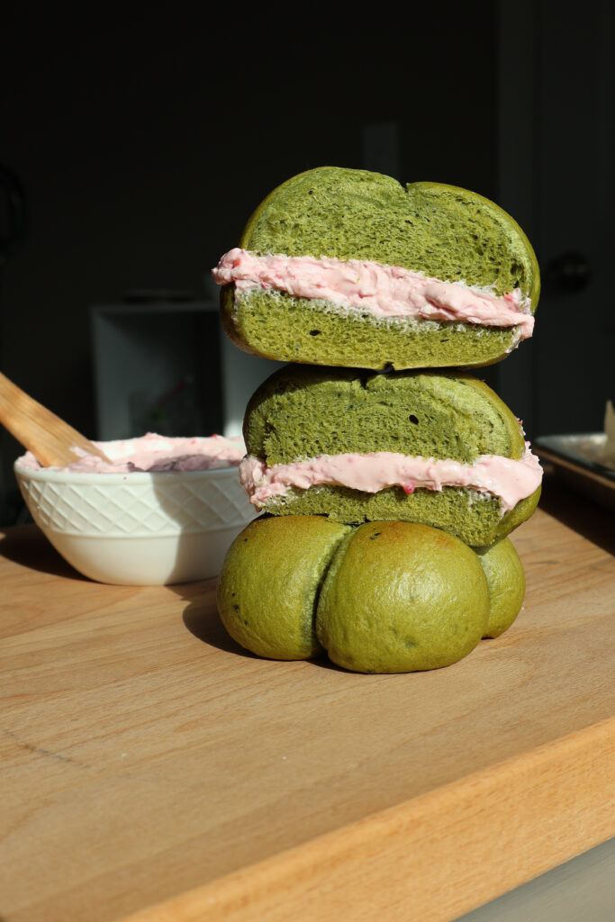 Easy Matcha Bagels | Four Leaf Clover Shaped for St. Patrick's Day