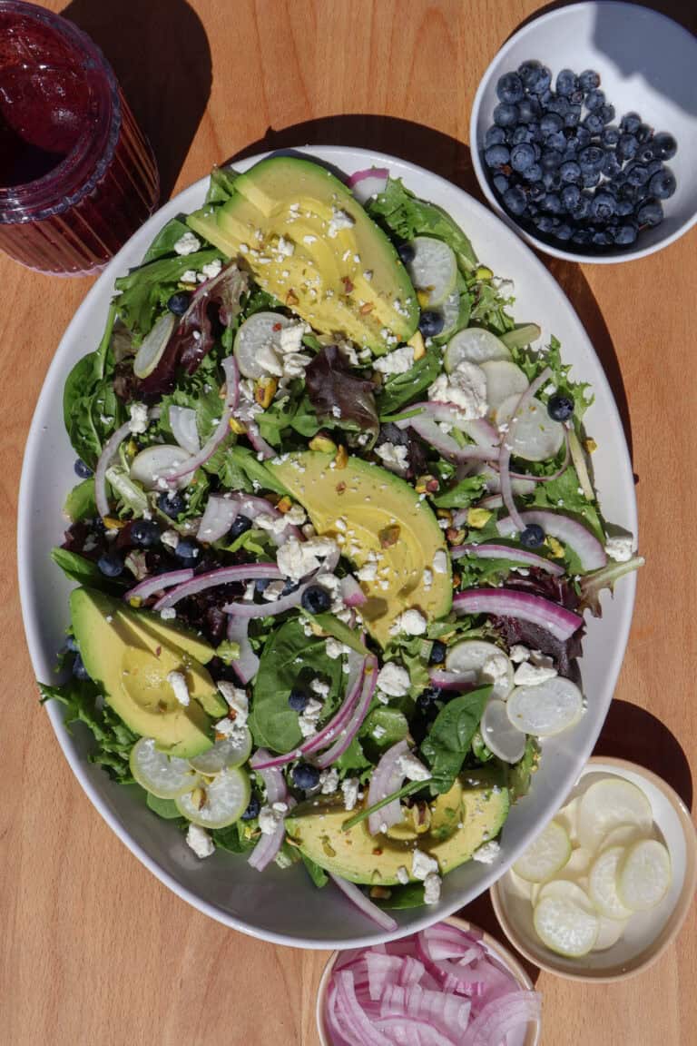 Blueberry Summer Salad with Creamy Blueberry Dressing