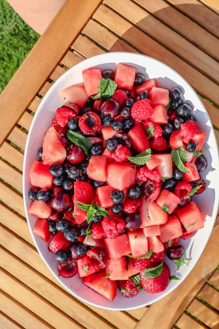 Summer Fruit Salad with Honey Lime Dressing