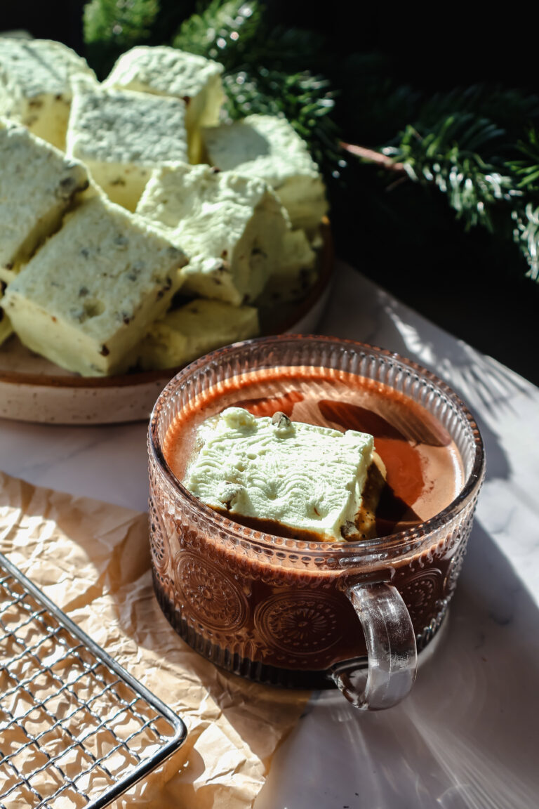 Homemade Mint Chocolate Chip Marshmallows