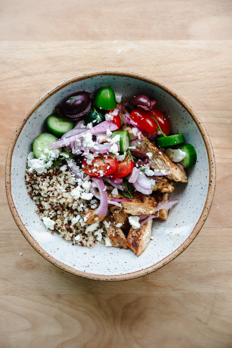 Mediterranean Chicken Grain Bowl | High Protein Meal Prep