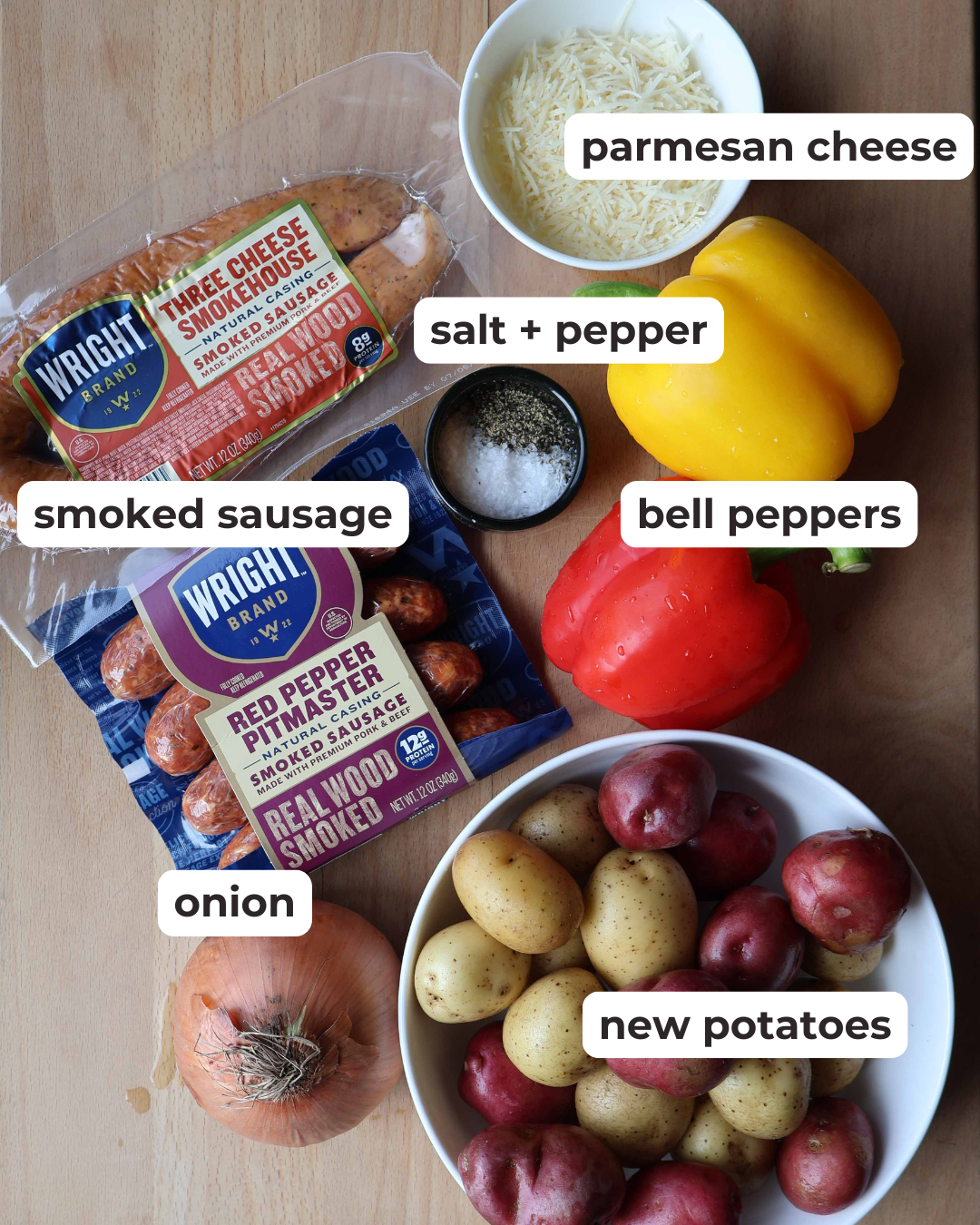 Sheet Pan Sausage and Potatoes Ingredients