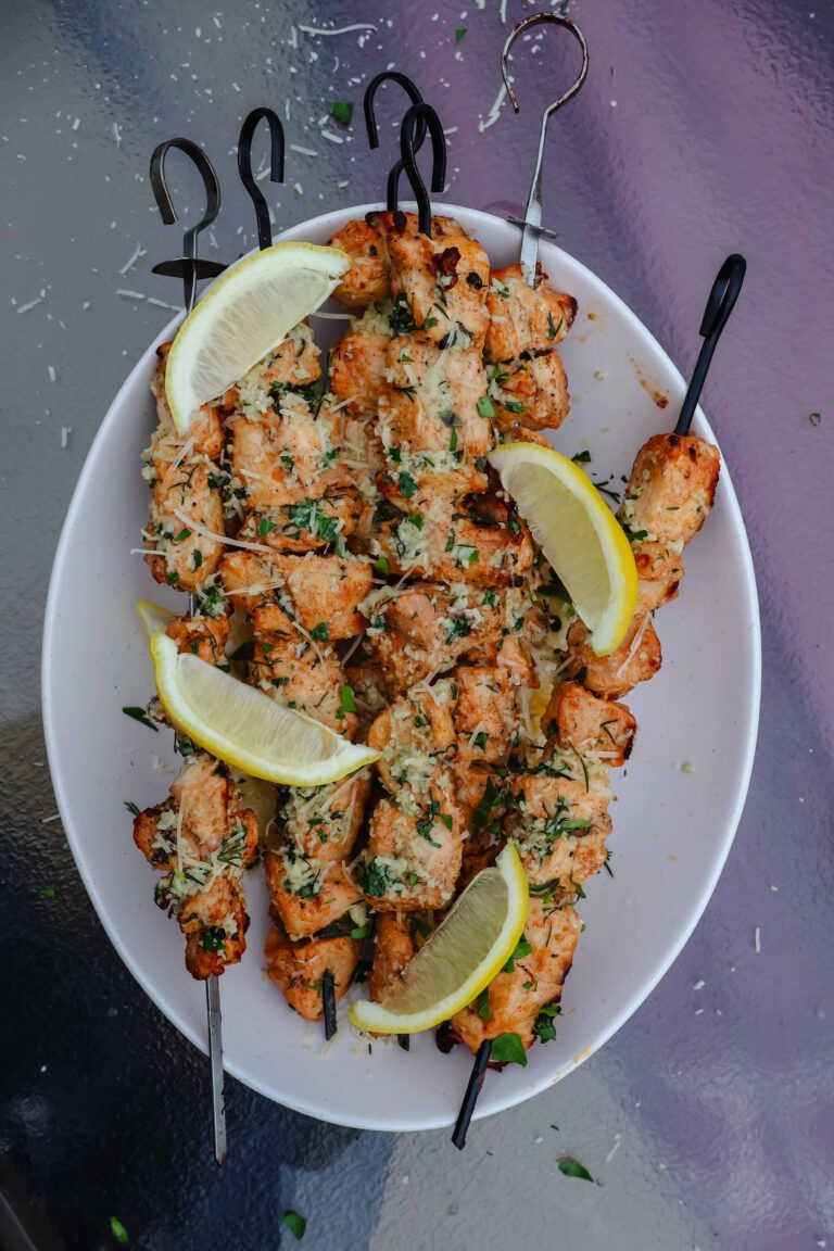 Lemon Herb Chicken Skewers With Parmesan Herb Butter