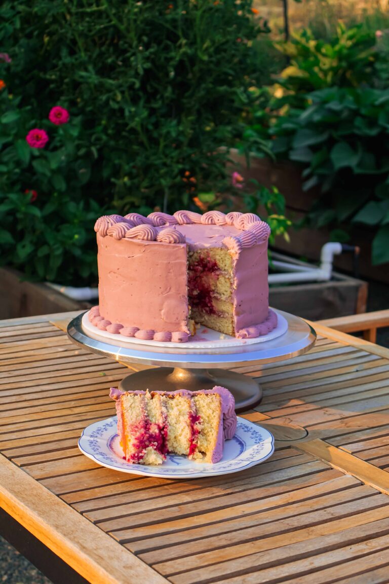Lemon Huckleberry Cake with Huckleberry Curd