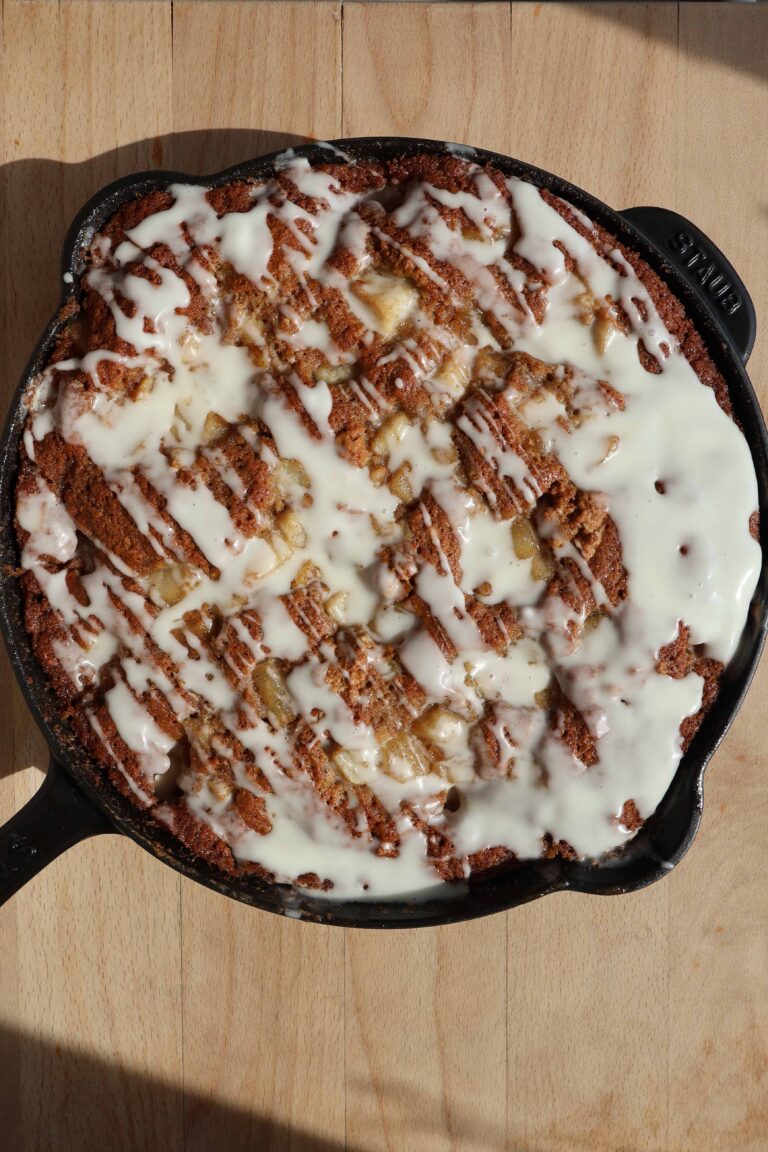 Pear Fritter Skillet Cake